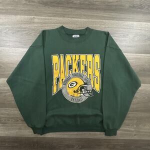 Vintage Green Bay Packers Sweatshirt Mens XL Green NFL Football Crewneck 90s